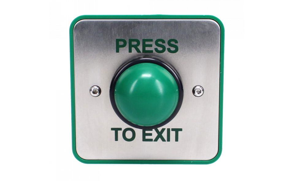 Press To Exit Green Dome Button With Tamper Proof Collar