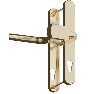 Evo Sprung Lever/Pad Multipoint Door Handles 68mm PZ 245mm Backplate 215mm Fixing
