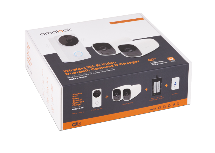DB811/DB821 Wireless Doorbell & Chime Kit With 2 x CAM400 Camera's, Battery Charger And Rechargeable Batteries