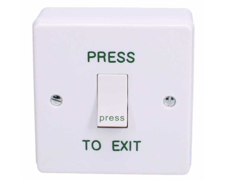 White Momentary 1 Gang Exit Switch