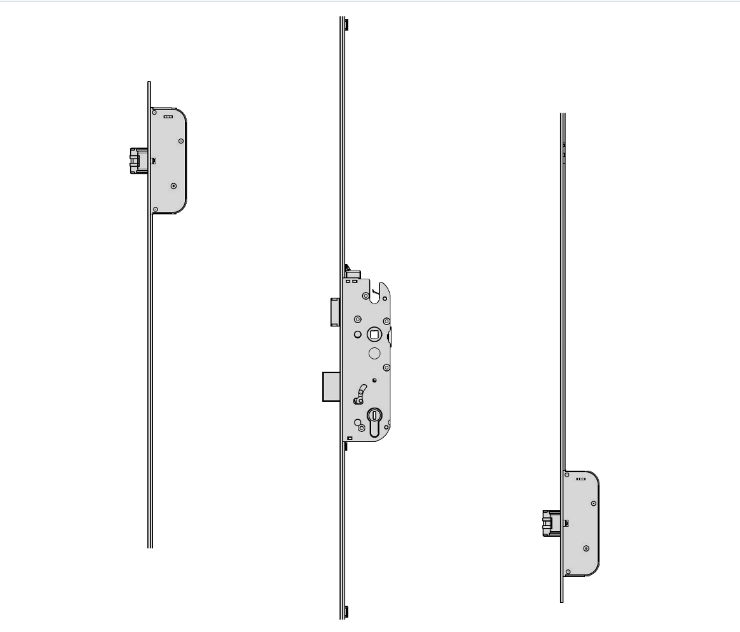 Secury LogIQ A2 Automatic Multipoint Lock - 2 Deadbolts 1770mm x 20mm Radius Faceplate