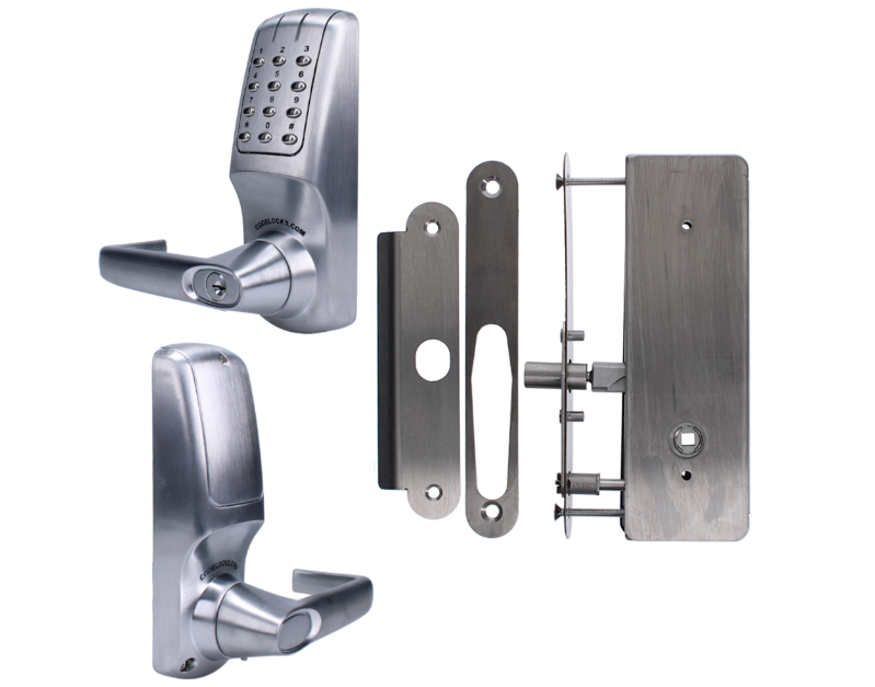 CL5030 Battery Operated Digital Lock Brushed Steel With XTD Gate Lock