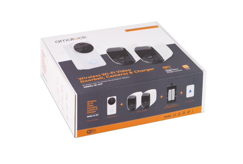 DB711/DB721 Wireless Doorbell & Chime Kit With 1 x CAM400 Camera, Battery Charger And Rechargeable Batteries