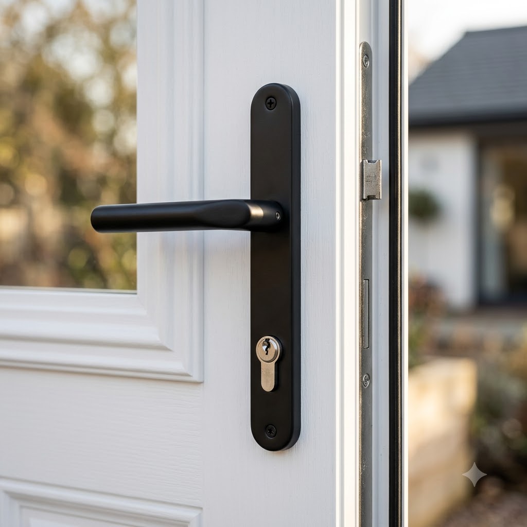Windsor Lever Lever UPVC Multipoint Door Handles - 92mm PZ Sprung 122mm Screw Centres