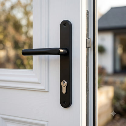 Windsor Lever Lever UPVC Multipoint Door Handles - 92mm PZ Sprung 122mm Screw Centres