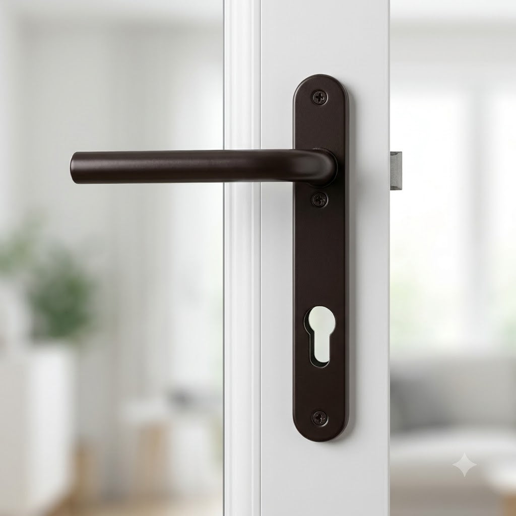 Windsor Lever Moveable Pad UPVC Multipoint Door Handles - 92mm PZ Sprung 122mm Screw Centres