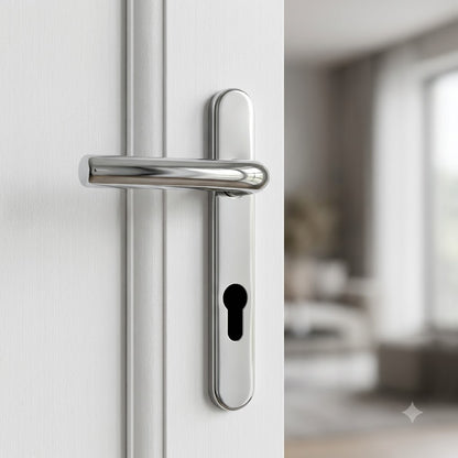 Windsor Lever Moveable Pad UPVC Multipoint Door Handles - 92mm PZ Sprung 122mm Screw Centres