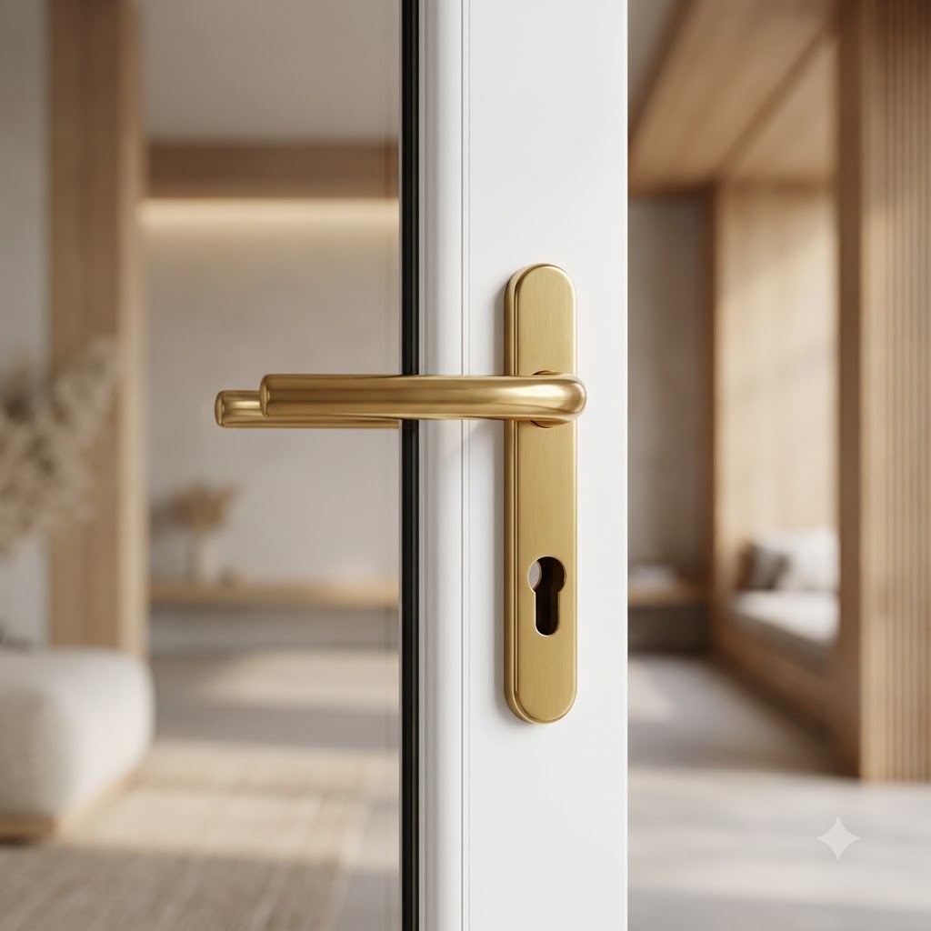 Windsor Lever Moveable Pad UPVC Multipoint Door Handles - 92mm PZ Sprung 122mm Screw Centres