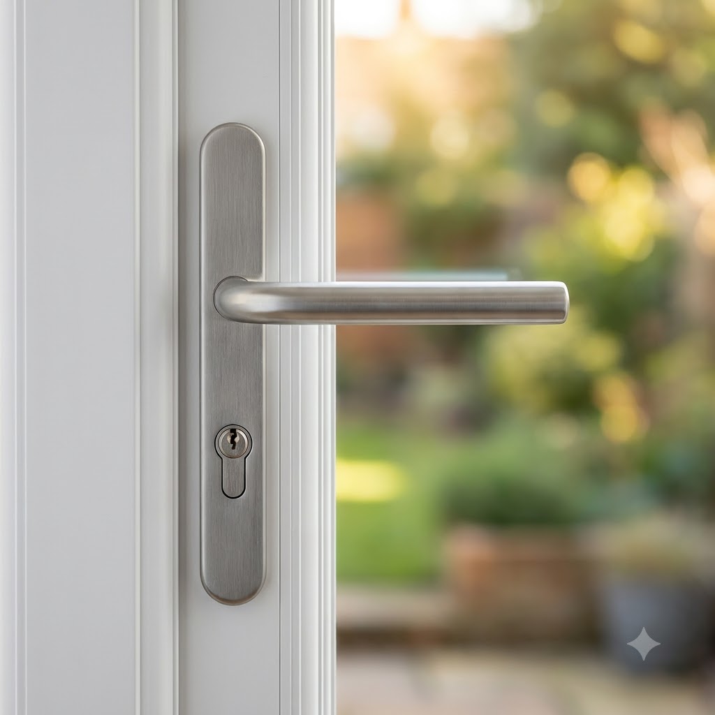 Windsor Lever Moveable Pad UPVC Multipoint Door Handles - 92mm PZ Sprung 122mm Screw Centres