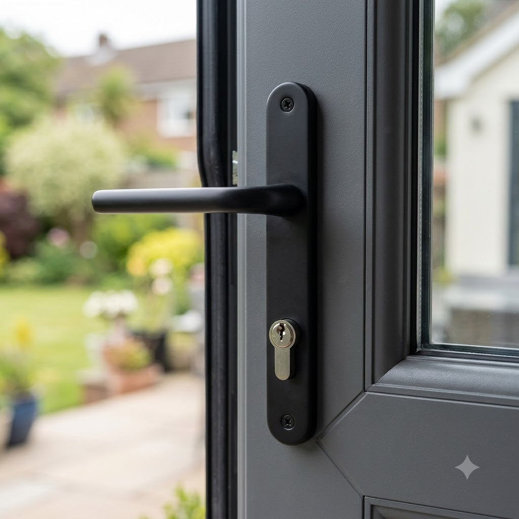 Windsor Blank Lever Lever UPVC Multipoint Door Handles - 92mm PZ Sprung 122mm Screw Centres