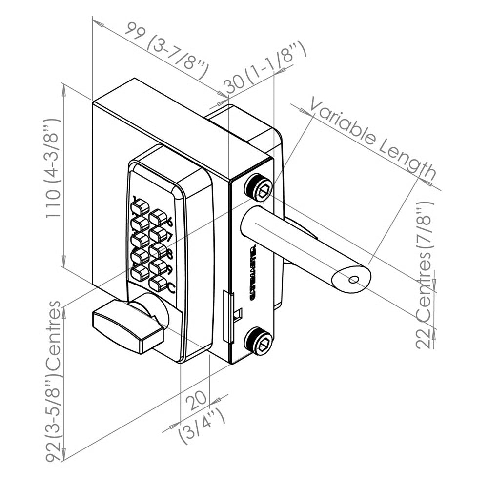 DGL SelectPro Code Double Sided Keypad Lock for Metal Gates (LEAD TIME: 2-3 DAYS)