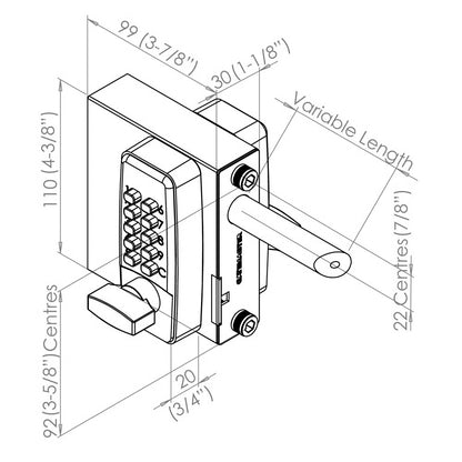 DGL SelectPro Code Double Sided Keypad Lock for Metal Gates (LEAD TIME: 2-3 DAYS)
