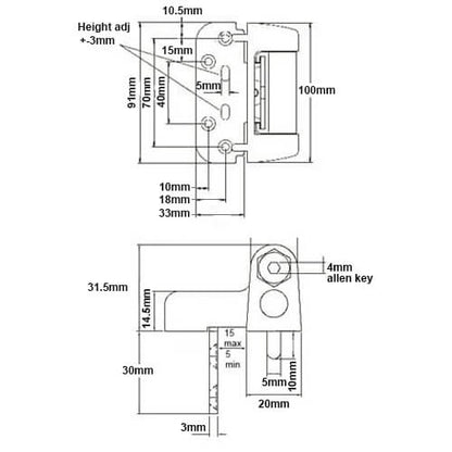 Haven 2D Hinge for Composite Doors