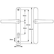 Balmoral Blank Lever Lever UPVC Multipoint Door Handles - 92mm PZ Sprung 212mm Screw Centres