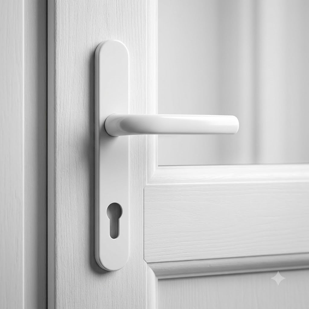 Balmoral Lever Moveable Pad UPVC Multipoint Door Handles - with Snib 92mm/62mm Sprung 212mm Screw Centres