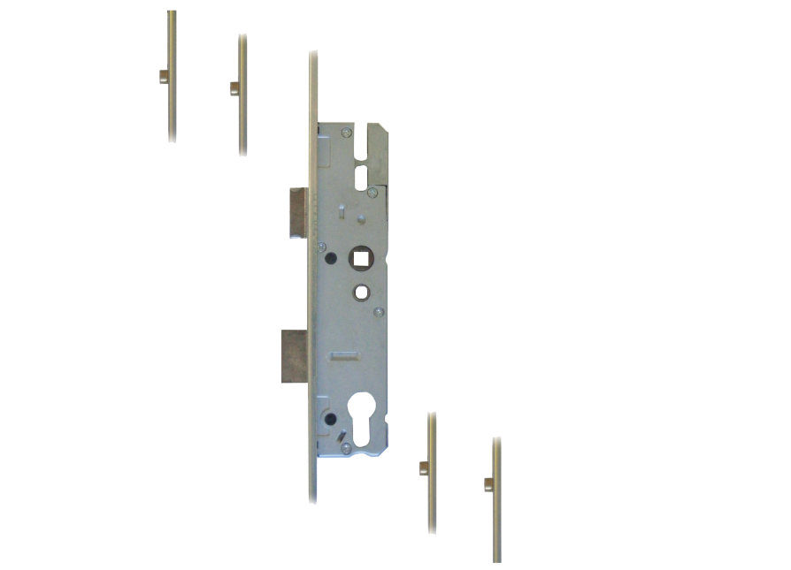 Lever Operated Latch & Deadbolt `U` Rail - 4 Roller