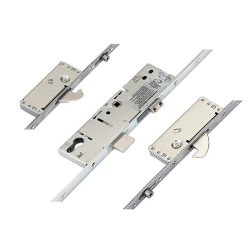 Latch Deadbolt 2 Large Hooks 2 Rollers Split Spindle Multipoint Door Lock - Option 2 (top hook to spindle = 730mm)