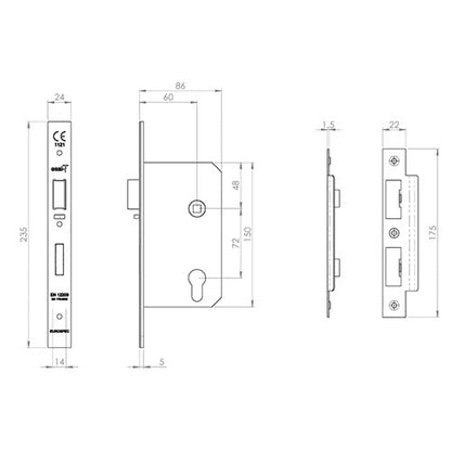 Din Euro Profile Escape Lock