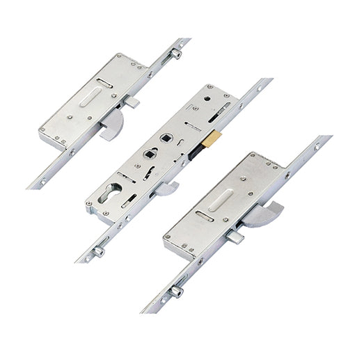 Latch 3 Hooks 2 Anti Lift Pins 3 Rollers Multipoint Door Lock - Option 2 (top hook to spindle = 615mm)