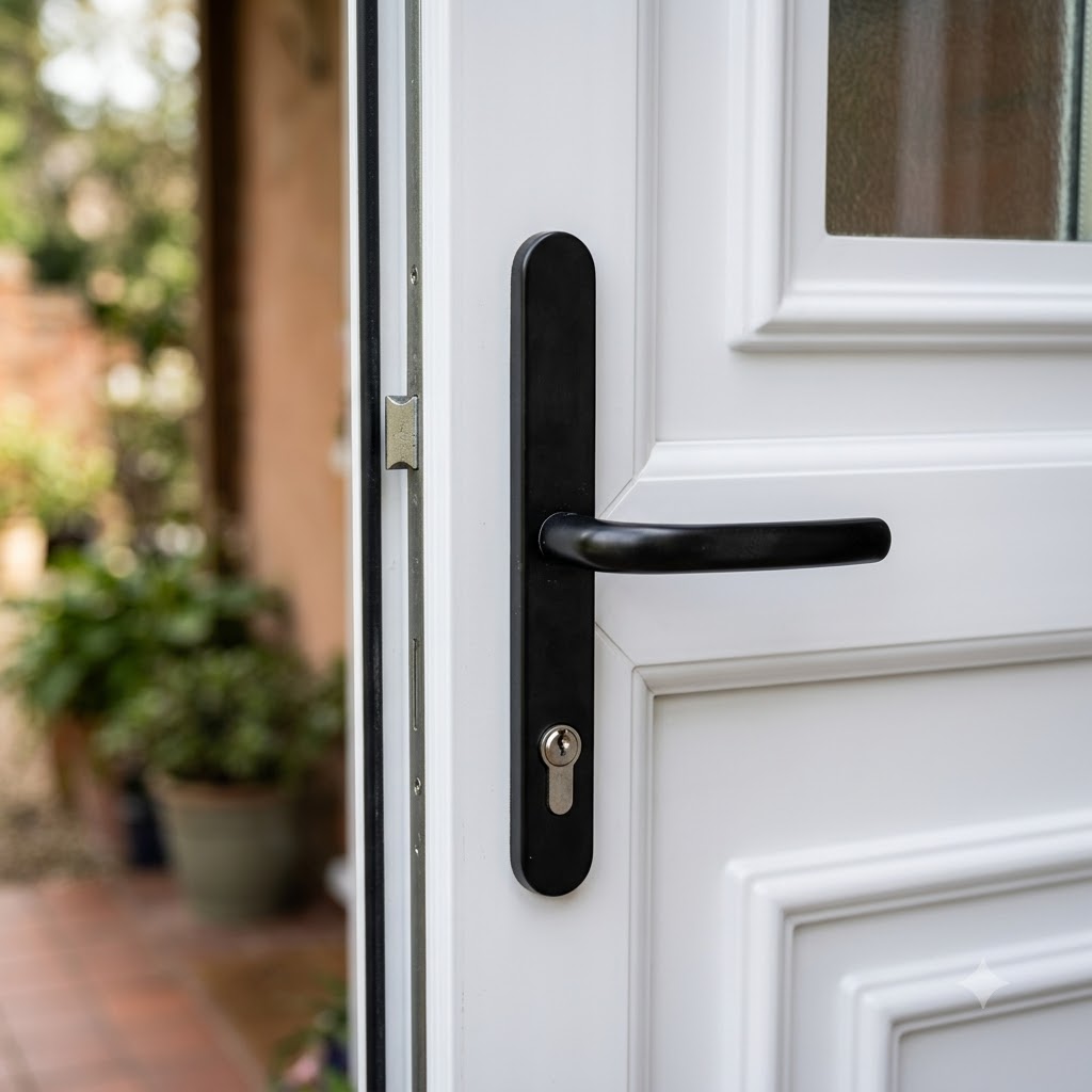 Lever UPVC Multipoint Door Handles - Without Snib 68mm PZ Sprung 215mm Screw Centres