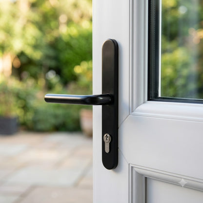 Lever UPVC Multipoint Door Handles - With Snib 68mm PZ Sprung 215mm Screw Centres