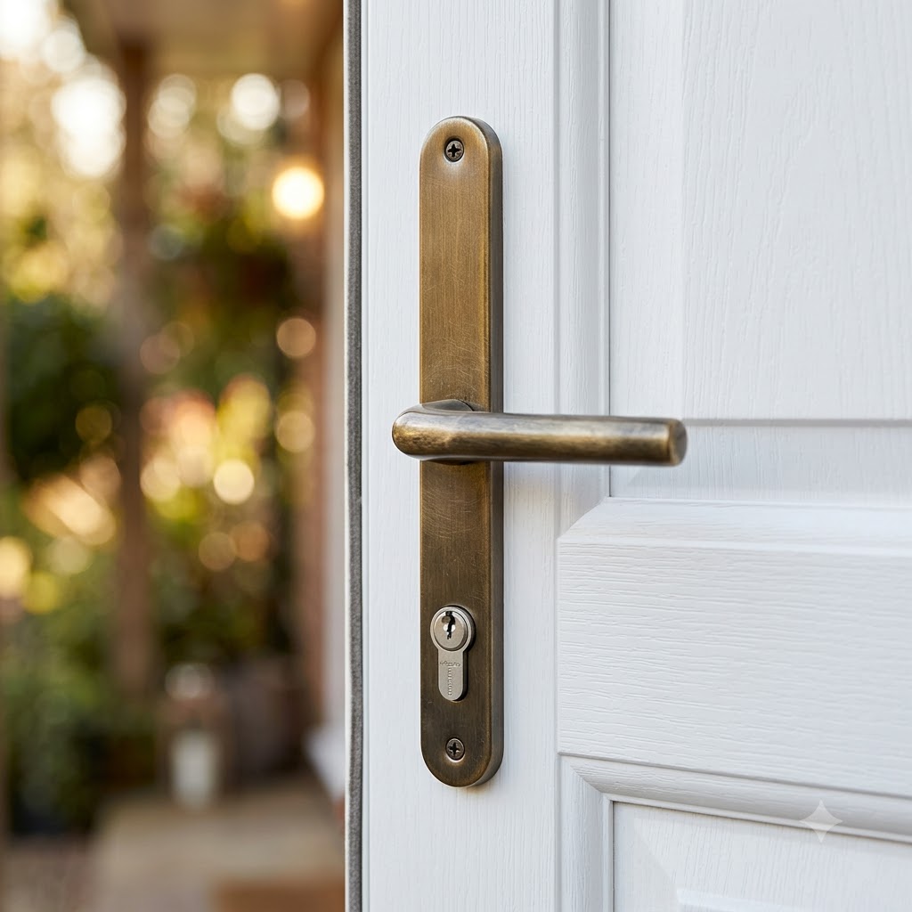 Lever UPVC Multipoint Door Handles - With Snib 68mm PZ Sprung 215mm Screw Centres