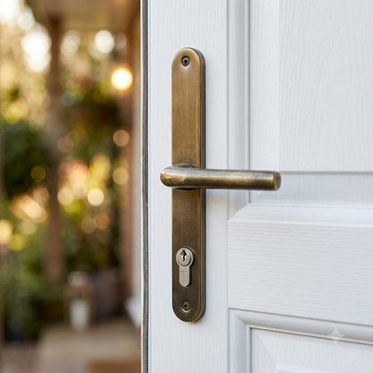 Lever UPVC Multipoint Door Handles - With Snib 68mm PZ Sprung 215mm Screw Centres