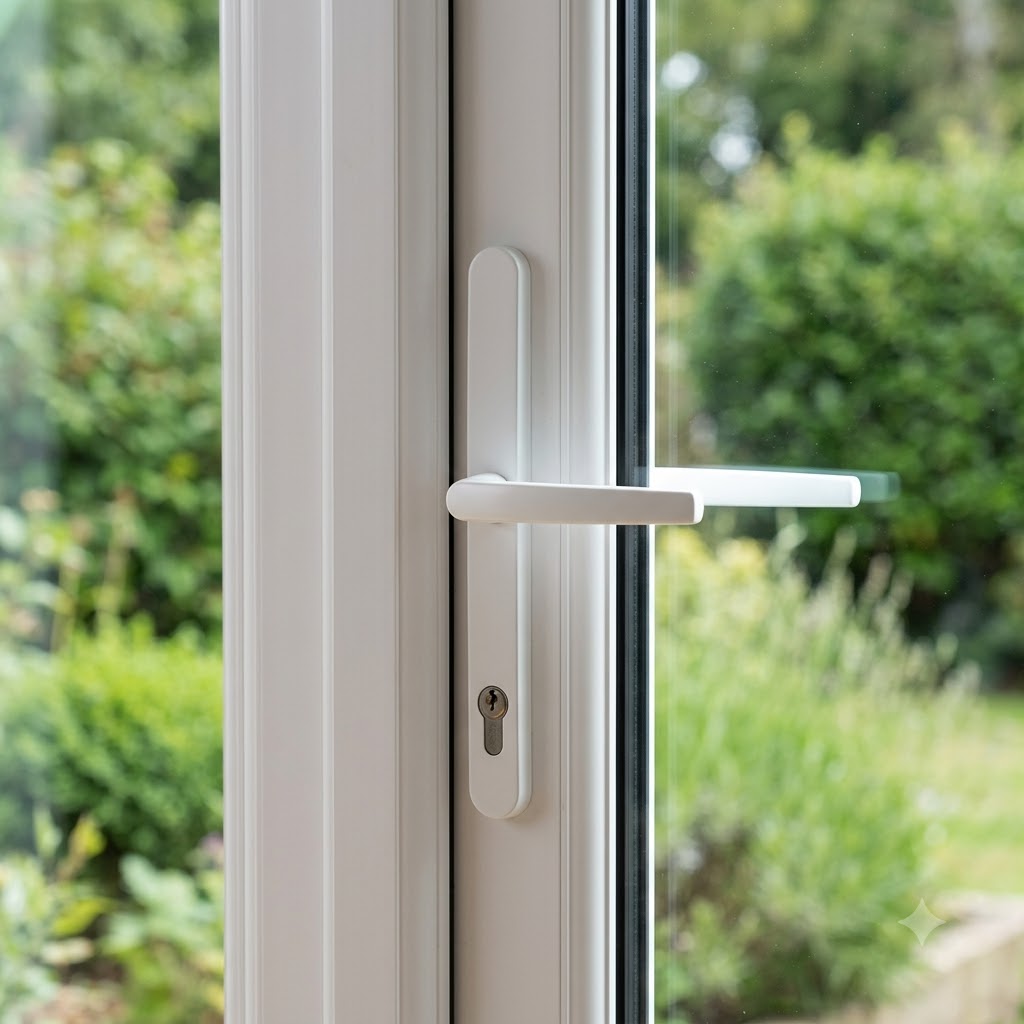 Lever UPVC Multipoint Door Handles - Without Snib 68mm PZ Sprung 215mm Screw Centres