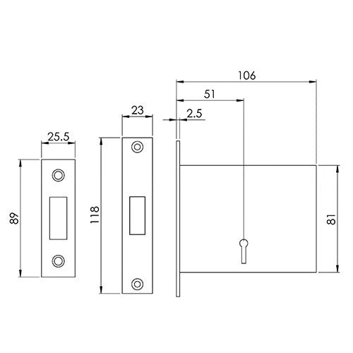 FB1/FB2 Mortice Deadlock