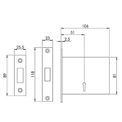 FB1/FB2 Mortice Deadlock