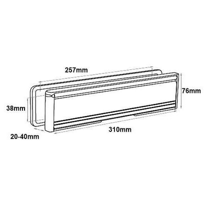 Nu-Mail 12" Telescopic Letterplate for UPVC Doors - 20-40mm