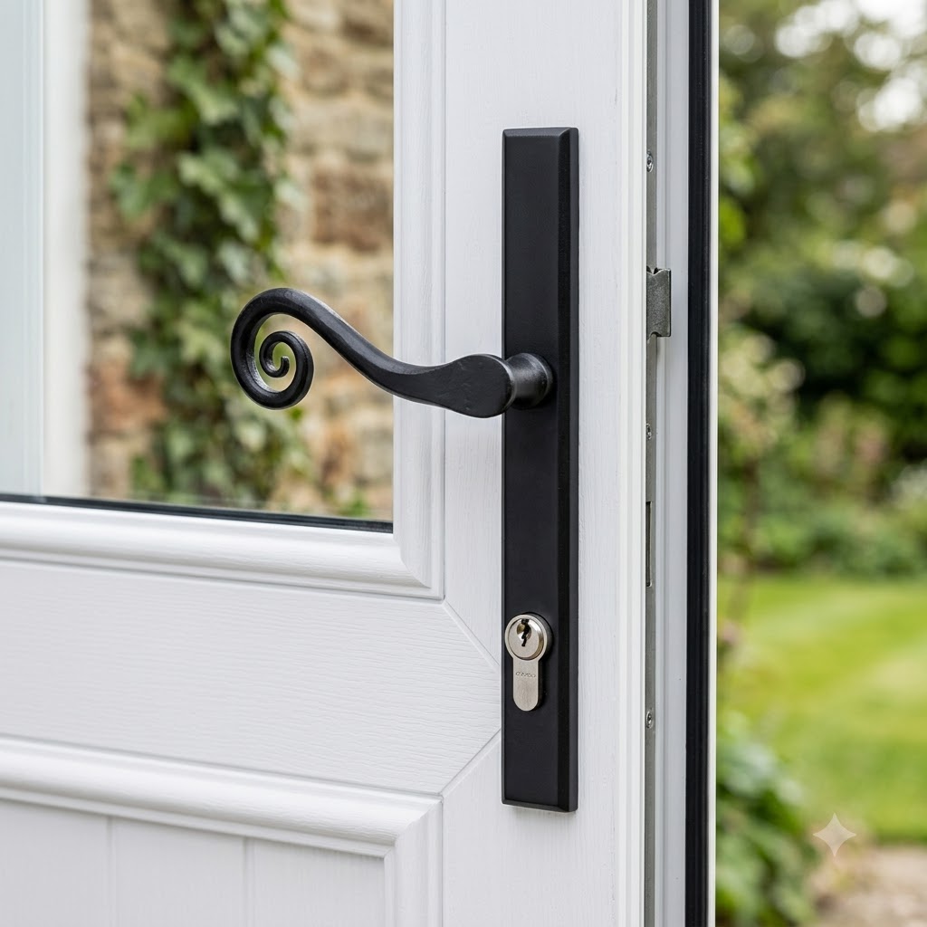 Monkeytail Lever Multipoint Door Handles - 92mm PZ Sprung 212mm Screw Centres (LEAD TIME: 2-3 DAYS)