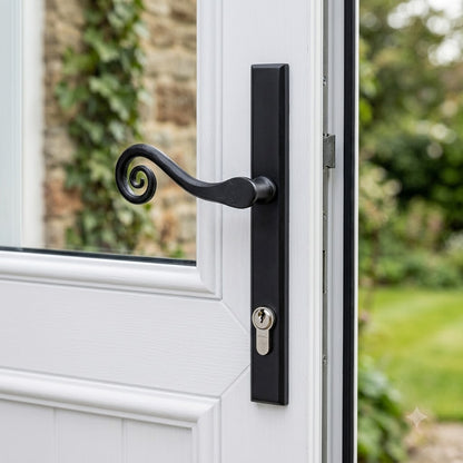 Monkeytail Lever Multipoint Door Handles - 92mm PZ Sprung 212mm Screw Centres (LEAD TIME: 2-3 DAYS)