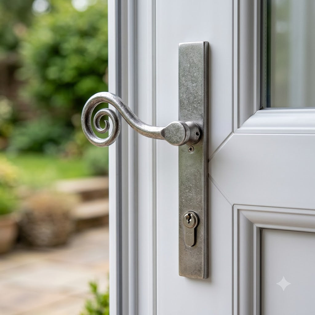 Monkeytail Lever Multipoint Door Handles - 92mm PZ Sprung 212mm Screw Centres (LEAD TIME: 2-3 DAYS)