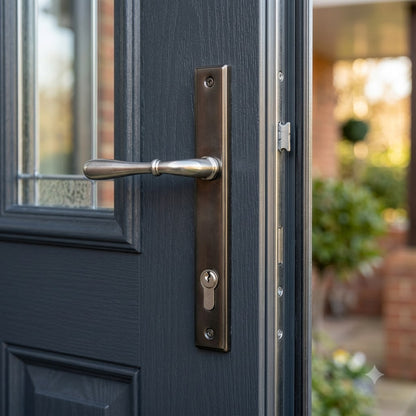 Reeded Lever/Lever Multipoint Door Handles - 92mm PZ Sprung 212mm Screw Centres (LEAD TIME: 2-3 DAYS)