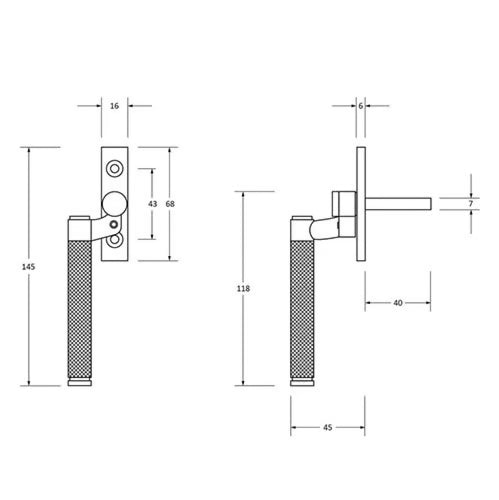 Brompton Offset Non-Locking Espag Window Handles (LEAD TIME: 2-3 DAYS)