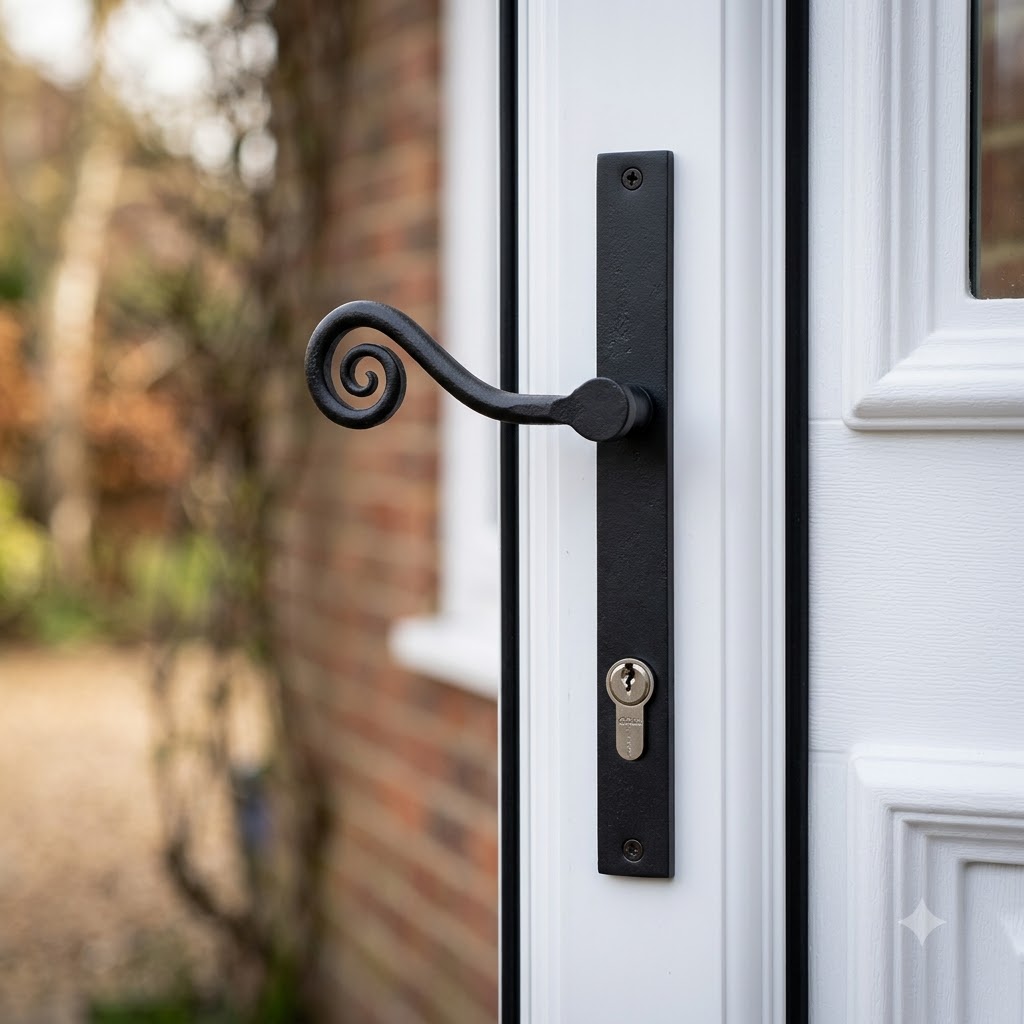 Monkeytail Lever Multipoint Door Handles - 92mm PZ Sprung 212mm Screw Centres (LEAD TIME: 2-3 DAYS)