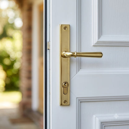 Reeded Lever/Lever Multipoint Door Handles - 92mm PZ Sprung 212mm Screw Centres (LEAD TIME: 2-3 DAYS)