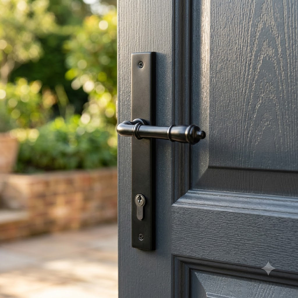 Reeded Lever/Lever Multipoint Door Handles - 92mm PZ Sprung 212mm Screw Centres (LEAD TIME: 2-3 DAYS)