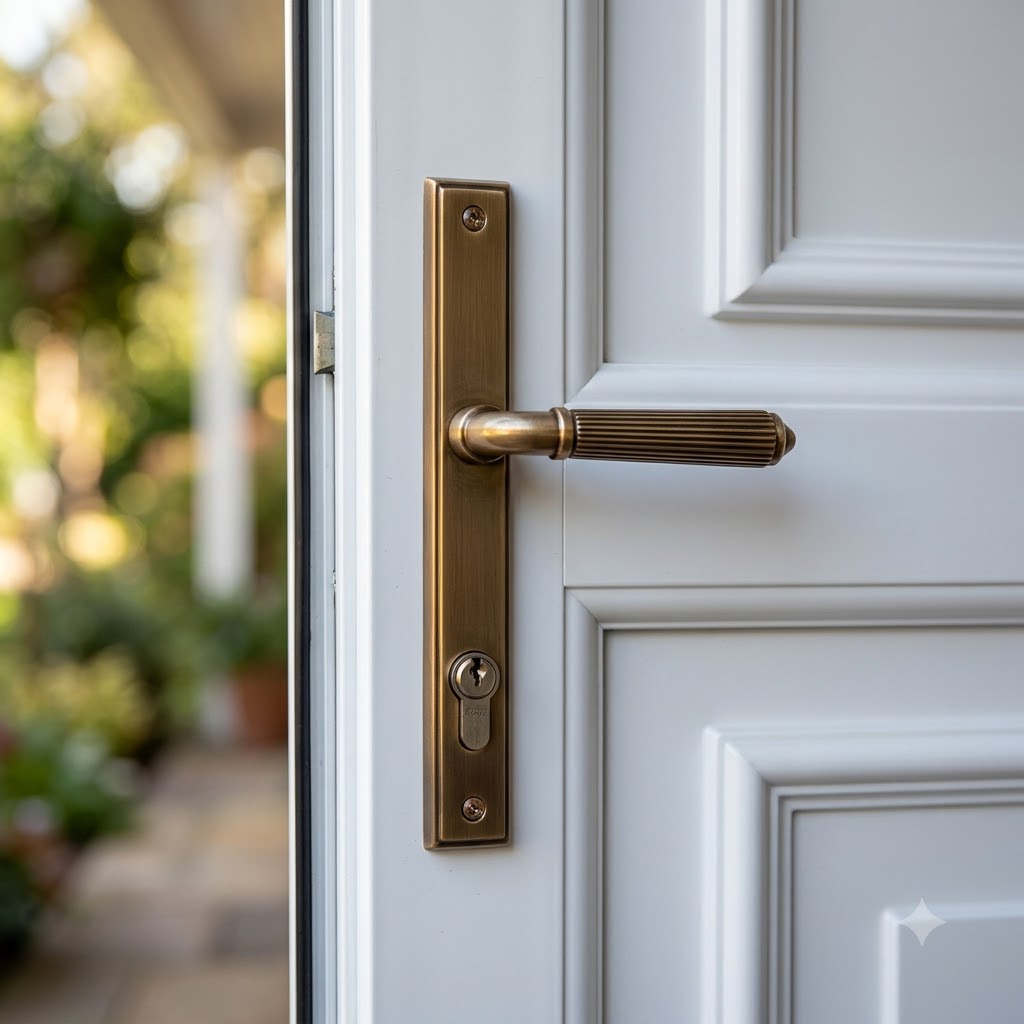 Reeded Lever/Lever Multipoint Door Handles - 92mm PZ Sprung 212mm Screw Centres (LEAD TIME: 2-3 DAYS)