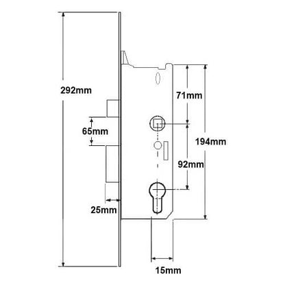 Overnight Lock - Lever Down 16mm Faceplate