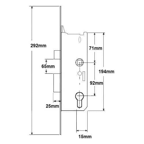 Overnight Lock - Lever Down 24mm Faceplate
