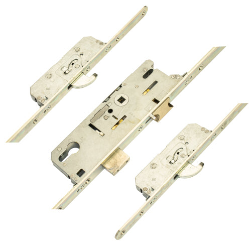 859 Type 4 Latch Deadbolt 2 Hooks Split Spindle Multipoint Door Lock - 20mm Faceplate (top hook to spindle = 730mm)