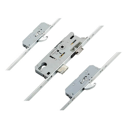 859 Type 4 Latch Deadbolt 2 Hooks Split Spindle Multipoint Door Lock - 16mm Faceplate (top hook to spindle = 730mm)