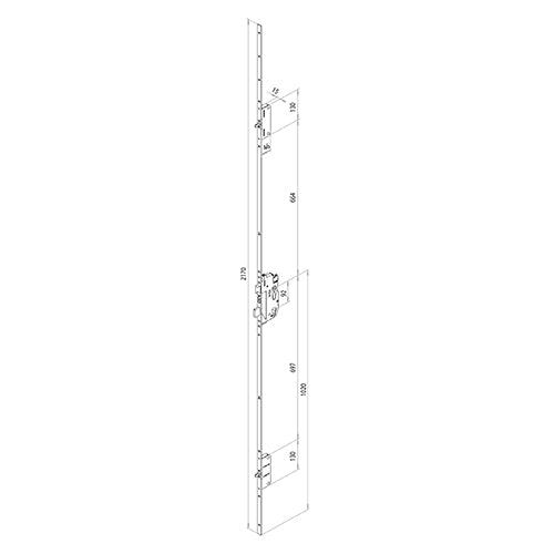 870 Emergency Exit Latch Deadbolt 2 Pins Panic Multipoint Door Lock