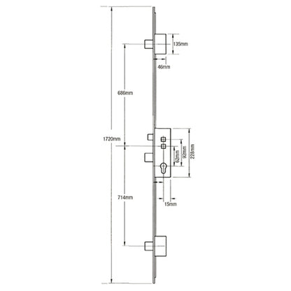 Auto Latch 3 Deadbolts Multipoint Door Lock