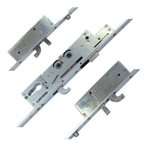 XL Latch 3 Hooks 2 Anti Lift Pins 2 Rollers Multipoint Door Lock - Option 1 (top hook to spindle = 518mm)