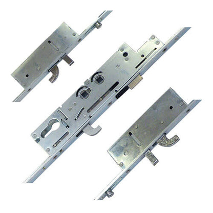 XL Latch 3 Hooks 2 Anti Lift Pins 2 Rollers Multipoint Door Lock - Option 1 (top hook to spindle = 518mm)