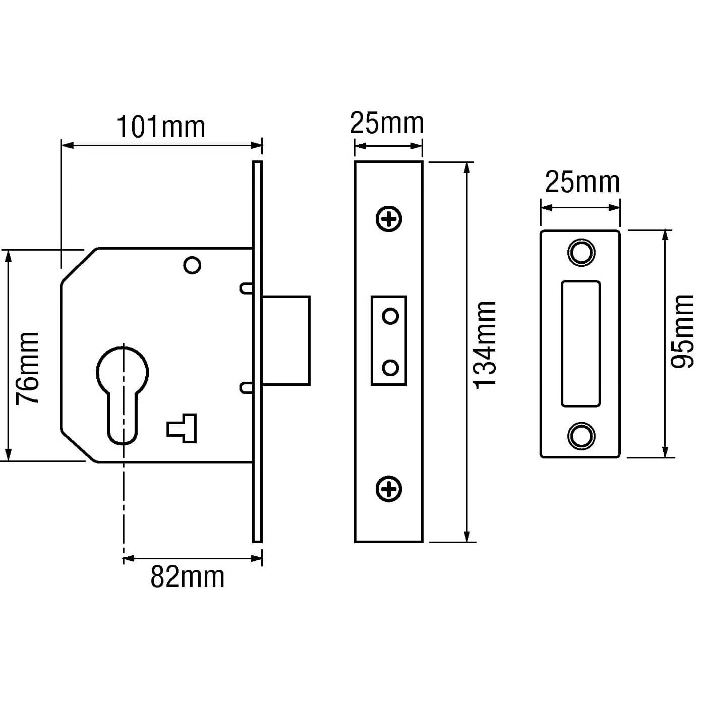 G7004 Euro Mortice Deadlock