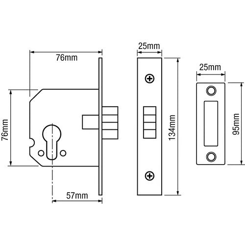 G7006 Euro Sliding Mortice Clawbolt